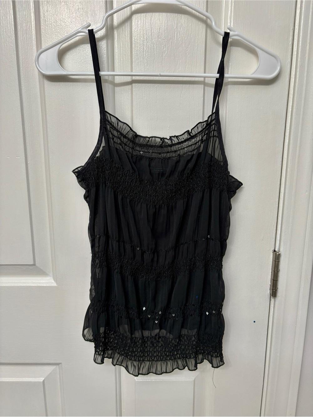 Vixen USA Black Sheer Sequined Tank Top